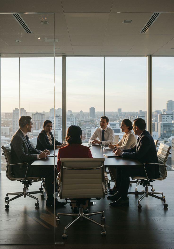 Team reviewing financial reports together