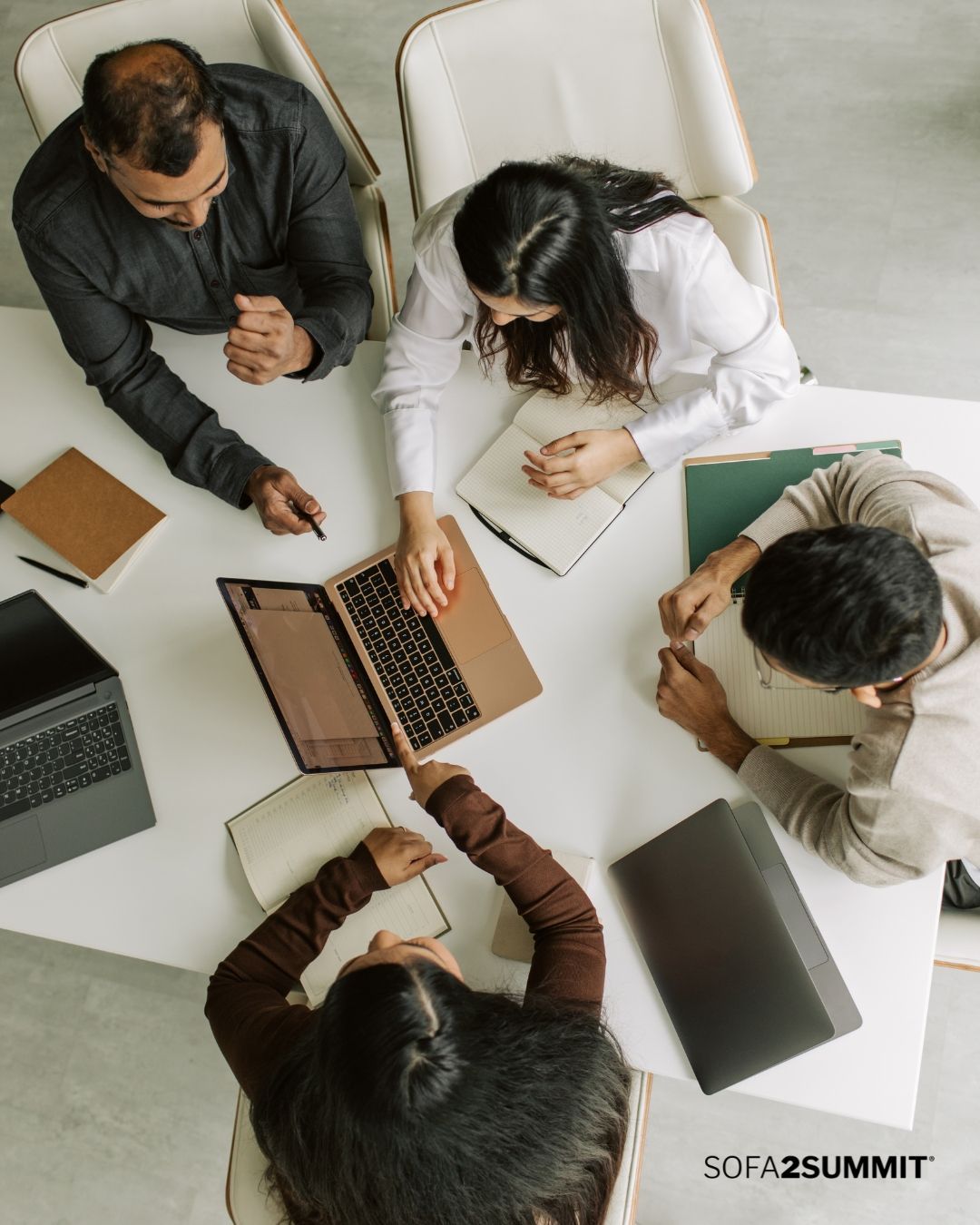 Program schedule and modules sketched on a whiteboard
